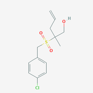 molecular formula C13H17ClO3S B12601270 2-[(4-Chlorophenyl)methanesulfonyl]-2-methylpent-4-en-1-ol CAS No. 916079-22-6