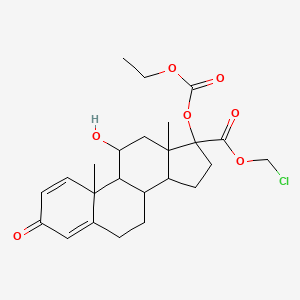 molecular formula C24H31ClO7 B1260133 Chloromethyl 17-ethoxycarbonyloxy-11-hydroxy-10,13-dimethyl-3-oxo-7,8,9,11,12,14,15,16-octahydro-6H-cyclopenta[a]phenanthrene-17-carboxylate 