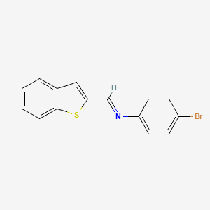 molecular formula C15H10BrNS B12601441 (E)-1-(1-Benzothiophen-2-yl)-N-(4-bromophenyl)methanimine CAS No. 916986-78-2