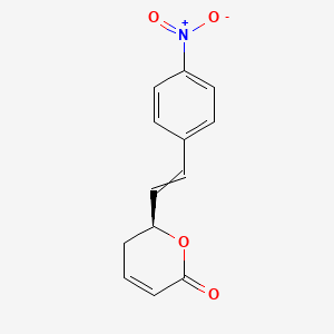 molecular formula C13H11NO4 B12601492 (6S)-6-[2-(4-Nitrophenyl)ethenyl]-5,6-dihydro-2H-pyran-2-one CAS No. 873316-12-2