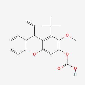 molecular formula C21H23O5- B12601496 3-Tert-butyl-5-carboxyoxy-4-methoxy-2-(1-phenylprop-2-enyl)phenolate CAS No. 643746-53-6