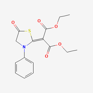 molecular formula C16H17NO5S B12601529 Diethyl (5-oxo-3-phenyl-1,3-thiazolidin-2-ylidene)propanedioate CAS No. 649724-78-7