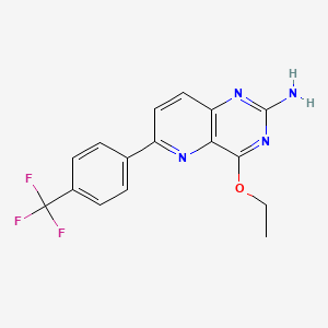 molecular formula C16H13F3N4O B12601540 4-Ethoxy-6-[4-(trifluoromethyl)phenyl]pyrido[3,2-d]pyrimidin-2-amine CAS No. 917759-11-6