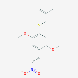 molecular formula C14H17NO4S B12601566 1,4-Dimethoxy-2-[(2-methylprop-2-en-1-yl)sulfanyl]-5-(2-nitroethenyl)benzene CAS No. 648957-15-7