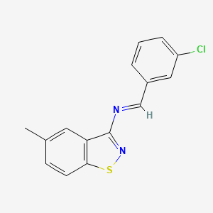 molecular formula C15H11ClN2S B12601580 1-(3-chlorophenyl)-N-(5-methyl-1,2-benzothiazol-3-yl)methanimine CAS No. 647026-40-2