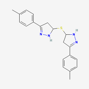 molecular formula C20H22N4S B12601600 1H-Pyrazole, 5,5'-thiobis[4,5-dihydro-3-(4-methylphenyl)- CAS No. 648891-70-7