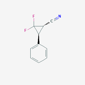 molecular formula C10H7F2N B12601632 Cyclopropanecarbonitrile, 2,2-difluoro-3-phenyl-, (1S,3S)- CAS No. 646995-46-2