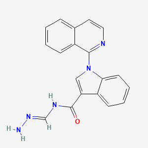 molecular formula C19H15N5O B12601642 N-[(E)-hydrazinylidenemethyl]-1-isoquinolin-1-ylindole-3-carboxamide 