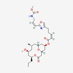 molecular formula C31H46N2O9 B1260171 (1R,5S,7S,9S,11R,13R)-7-Methoxy-9-methyl-3-oxo-5-propyl-4,15-dioxabicyclo[9.3.1]pentadec-13-yl (2Z)-5-(2-{(1Z)-3-[(methoxycarbonyl)amino]prop-1-enyl}-1,3-oxazol-4-yl)pent-2-enoate 