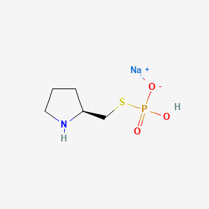 molecular formula C5H11NNaO3PS B1260178 Sodium hydrogen S-(L-2-pyrrolidylmethyl)phosphate CAS No. 51368-27-5