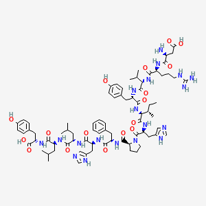 (3S)-3-amino-4-[[(2S)-5-carbamimidamido-1-[[(2S)-1-[[(2S)-1-[[(2S,3S)-1-[[(2S)-1-[(2S)-2-[[(2S)-1-[[(2S)-1-[[(2S)-1-[[(2S)-1-[[(1S)-1-carboxy-2-(4-hydroxyphenyl)ethyl]amino]-4-methyl-1-oxopentan-2-yl]amino]-4-methyl-1-oxopentan-2-yl]amino]-3-(1H-imidazol-5-yl)-1-oxopropan-2-yl]amino]-1-oxo-3-phenylpropan-2-yl]carbamoyl]pyrrolidin-1-yl]-3-(1H-imidazol-5-yl)-1-oxopropan-2-yl]amino]-3-methyl-1-oxopentan-2-yl]amino]-3-(4-hydroxyphenyl)-1-oxopropan-2-yl]amino]-3-methyl-1-oxobutan-2-yl]amino]-1-oxopentan-2-yl]amino]-4-oxobutanoic acid