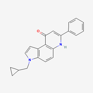 molecular formula C21H18N2O B1260195 3-(cyclopropylmethyl)-7-phenyl-6H-pyrrolo[3,2-f]quinolin-9-one 