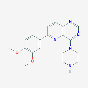 molecular formula C19H21N5O2 B12601953 6-(3,4-Dimethoxyphenyl)-4-(piperazin-1-yl)pyrido[3,2-d]pyrimidine CAS No. 897360-60-0