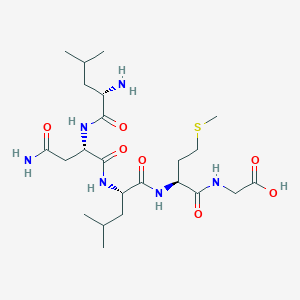 molecular formula C23H42N6O7S B12601965 L-Leucyl-L-asparaginyl-L-leucyl-L-methionylglycine CAS No. 883969-64-0