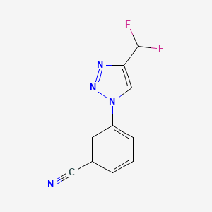 B12601999 3-[4-(Difluoromethyl)triazol-1-yl]benzonitrile CAS No. 916151-06-9