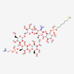 molecular formula C44H82N2O36P2S B1260201 (α-D-甘露糖基)-(1->2)-[6-O-(2-氨基乙基膦酰)-(α-D-甘露糖基)]-(1->2)-(α-D-甘露糖基)-(1->6)-(α-D-甘露糖基)-(1->4)-(2-氨基-2-脱氧-α-D-葡萄糖基)-(1->6)-1-O-(6-硫己基膦酰)-D-肌醇 