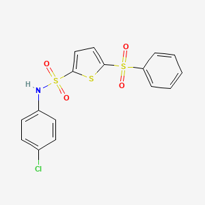 molecular formula C16H12ClNO4S3 B12602010 2-Thiophenesulfonamide, N-(4-chlorophenyl)-5-(phenylsulfonyl)- CAS No. 646039-74-9