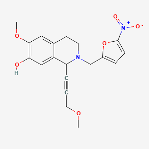 molecular formula C19H20N2O6 B1260202 6-甲氧基-1-(3-甲氧基-1-炔基)-2-[(5-硝基-2-呋喃基)甲基]-3,4-二氢-1H-异喹啉-7-醇 