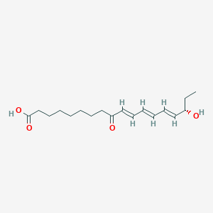 molecular formula C18H28O4 B1260247 (10E,12E,14E,16S)-16-羟基-9-氧代十八碳-10,12,14-三烯酸 CAS No. 147383-02-6