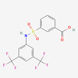 3-{[3,5-Bis(trifluoromethyl)phenyl]sulfamoyl}benzoic acid