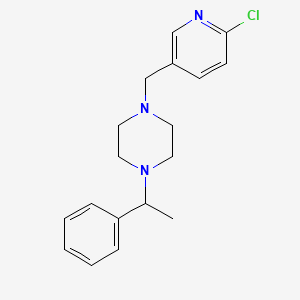 molecular formula C18H22ClN3 B12603034 1-[(6-Chloropyridin-3-yl)methyl]-4-(1-phenylethyl)piperazine CAS No. 918480-94-1