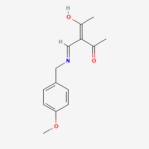 (E)-4-hydroxy-3-[(4-methoxyphenyl)methyliminomethyl]pent-3-en-2-one