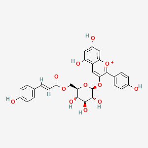 molecular formula C30H27O12+ B1260345 Pelargonidin 3-(6-p-coumaroyl)glucoside 