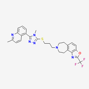 6H-Oxazolo[4,5-g][3]benzazepine, 7,8,9,10-tetrahydro-8-[3-[[4-methyl-5-(2-methyl-5-quinolinyl)-4H-1,2,4-triazol-3-yl]thio]propyl]-2-(trifluoromethyl)-