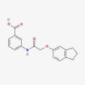 3-{2-[(2,3-Dihydro-1H-inden-5-yl)oxy]acetamido}benzoic acid