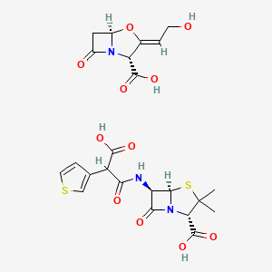 molecular formula C23H25N3O11S2 B1260362 Clavulanic acid and ticarcillin 