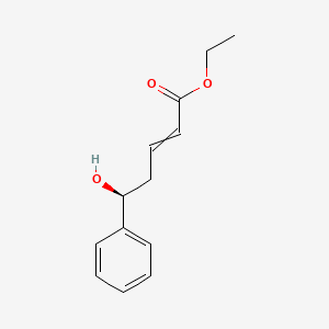 molecular formula C13H16O3 B12603678 Ethyl (5S)-5-hydroxy-5-phenylpent-2-enoate CAS No. 874198-16-0