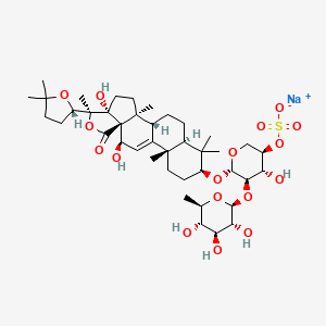 molecular formula C41H63NaO17S B1260396 sodium;[(3R,4R,5R,6S)-6-[[(1S,2S,5R,6S,9S,10S,13S,16S,18R)-6-[(2S)-5,5-dimethyloxolan-2-yl]-5,10-dihydroxy-2,6,13,17,17-pentamethyl-8-oxo-7-oxapentacyclo[10.8.0.02,9.05,9.013,18]icos-11-en-16-yl]oxy]-4-hydroxy-5-[(2S,3R,4S,5S,6R)-3,4,5-trihydroxy-6-methyloxan-2-yl]oxyoxan-3-yl] sulfate 