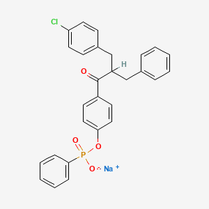 alpha-Benzyl-alpha-p-chlorobenzyl-4-hydroxyacetophenon phenyl-hydrogenphosphonate