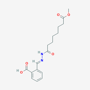 2-[(E)-[(8-methoxy-8-oxooctanoyl)hydrazinylidene]methyl]benzoic acid