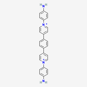 molecular formula C28H24N4+2 B12604250 4,4'-(1,4-Phenylene)bis[1-(4-aminophenyl)pyridin-1-ium] CAS No. 876014-06-1