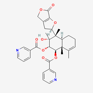 molecular formula C32H34N2O8 B1260429 7-O-Nicotinoyl scutebarbatine H, (rel) 