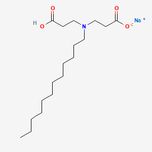 molecular formula C18H34NNaO4 B1260436 beta-Alanine, N-(2-carboxyethyl)-N-dodecyl-, monosodium salt CAS No. 14960-06-6