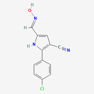 2-(4-chlorophenyl)-5-[(E)-hydroxyiminomethyl]-1H-pyrrole-3-carbonitrile