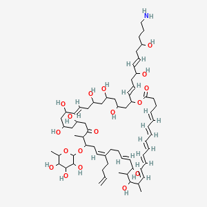 (5E,7E,9E,11E,13E,19E,23Z,35E)-44-[(1E,5E)-11-amino-4,8-dihydroxyundeca-1,5-dienyl]-23-but-3-enyl-16,18,30,32,34,38,40,42-octahydroxy-15,17,27-trimethyl-26-(3,4,5-trihydroxy-6-methyloxan-2-yl)oxy-1-oxacyclotetratetraconta-5,7,9,11,13,19,23,35-octaene-2,28-dione