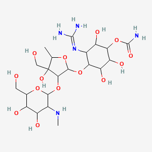 [3-(Diaminomethylideneamino)-4-[3-[4,5-dihydroxy-6-(hydroxymethyl)-3-(methylamino)oxan-2-yl]oxy-4-hydroxy-4-(hydroxymethyl)-5-methyloxolan-2-yl]oxy-2,5,6-trihydroxycyclohexyl] carbamate