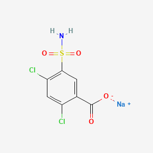 molecular formula C7H4Cl2NNaO4S B1260487 Sodium 5-aminosulfonyl-2,4-dichlorobenzoate CAS No. 83162-87-2