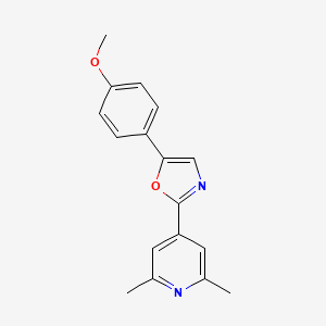 molecular formula C17H16N2O2 B12604923 4-[5-(4-Methoxyphenyl)-1,3-oxazol-2-yl]-2,6-dimethylpyridine CAS No. 871086-57-6