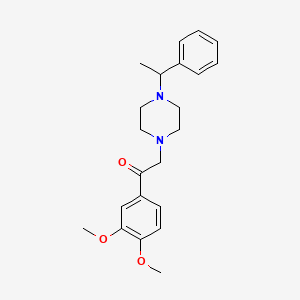 1-(3,4-Dimethoxyphenyl)-2-[4-(1-phenylethyl)piperazin-1-yl]ethan-1-one