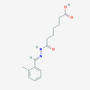 molecular formula C15H20N2O3 B1260502 7-[(2E)-2-[(2-methylphenyl)methylidene]hydrazinyl]-7-oxoheptanoic acid 