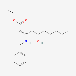 Ethyl 3-(benzylamino)-5-hydroxydec-2-enoate