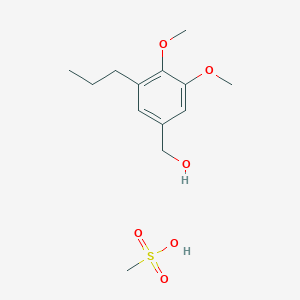 molecular formula C13H22O6S B12605096 (3,4-Dimethoxy-5-propylphenyl)methanol;methanesulfonic acid CAS No. 647854-71-5