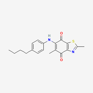 molecular formula C19H20N2O2S B12605161 4,7-Benzothiazoledione, 6-[(4-butylphenyl)amino]-2,5-dimethyl- CAS No. 650635-90-8