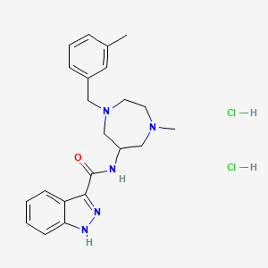 molecular formula C22H29Cl2N5O B1260522 N-[1-methyl-4-[(3-methylphenyl)methyl]-1,4-diazepan-6-yl]-1H-indazole-3-carboxamide;dihydrochloride 