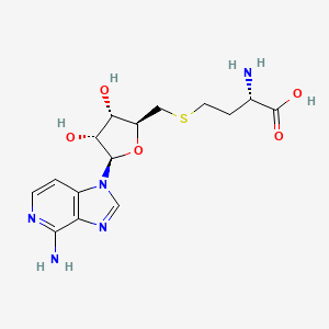 molecular formula C15H21N5O5S B1260528 (2S)-2-amino-4-[[(2S,3S,4R,5R)-5-(4-aminoimidazo[4,5-c]pyridin-1-yl)-3,4-dihydroxyoxolan-2-yl]methylsulfanyl]butanoic acid 