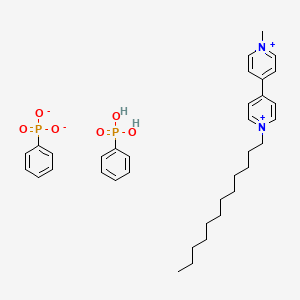 Dioxido-oxo-phenyl-lambda5-phosphane;1-dodecyl-4-(1-methylpyridin-1-ium-4-yl)pyridin-1-ium;phenylphosphonic acid